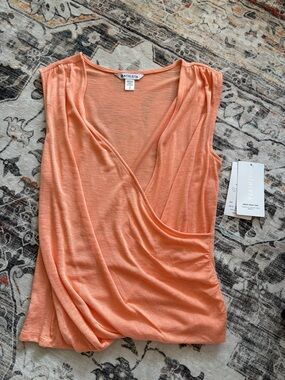 Athleta Breezy Orange Wrap-Front Tank Top NWT